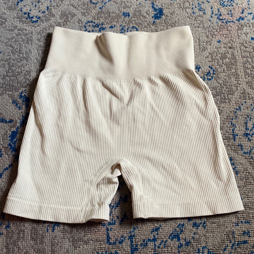 cream colored biker shorts
